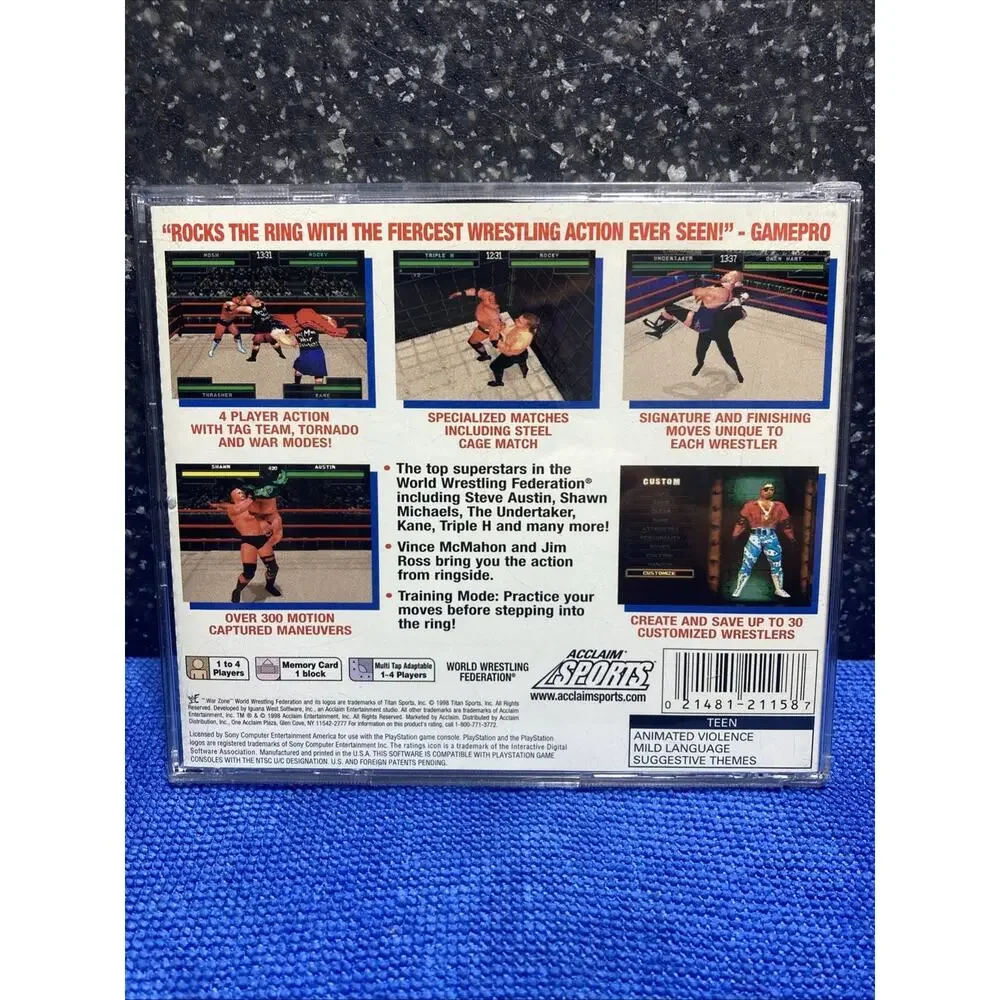 WWF War Zone Playstation 1 PS1 Complete CIB w/RegCard Tested Black Label